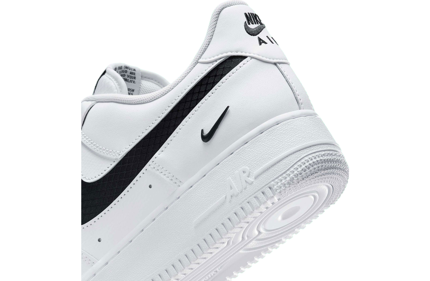 Air Force 1 Low White / Black Nylon Swoosh
